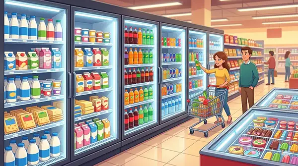 توضیحات مربوط به یخچال سوپرمارکتی